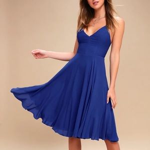Lulu’s Troulo’s Royal Blue Lace Up Dress